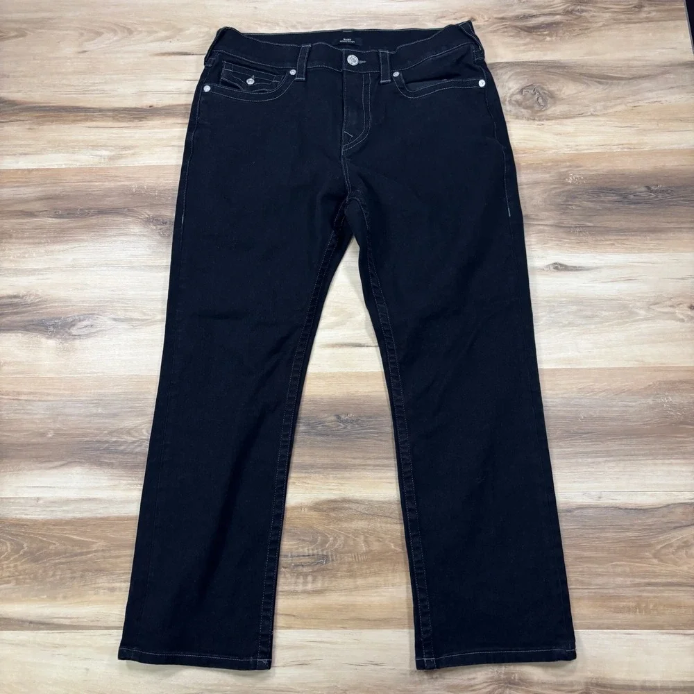 True Religion Ricky Jeans Mens 34 Relaxed Straight Cotton Black Streetwear